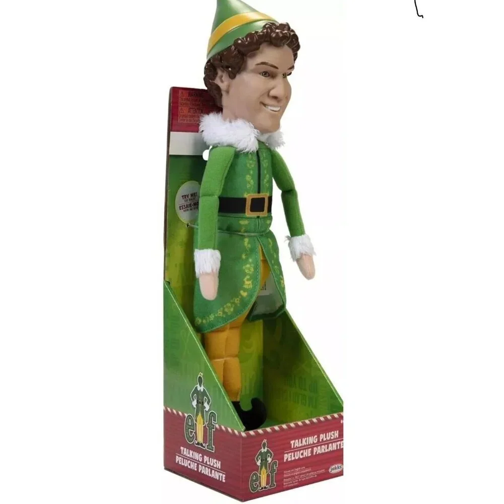 BUDDY THE ELF Talking Plush Doll Figure 14" Pull String 15 Phrases From Movie